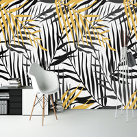 Thumbnail for Papier Peint Tropical <br/> Feuillages Noir et Or