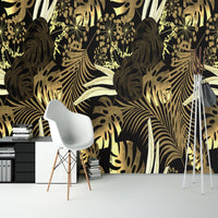 Thumbnail for Papier Peint Tropical <br/> Feuillage Or et Dorure