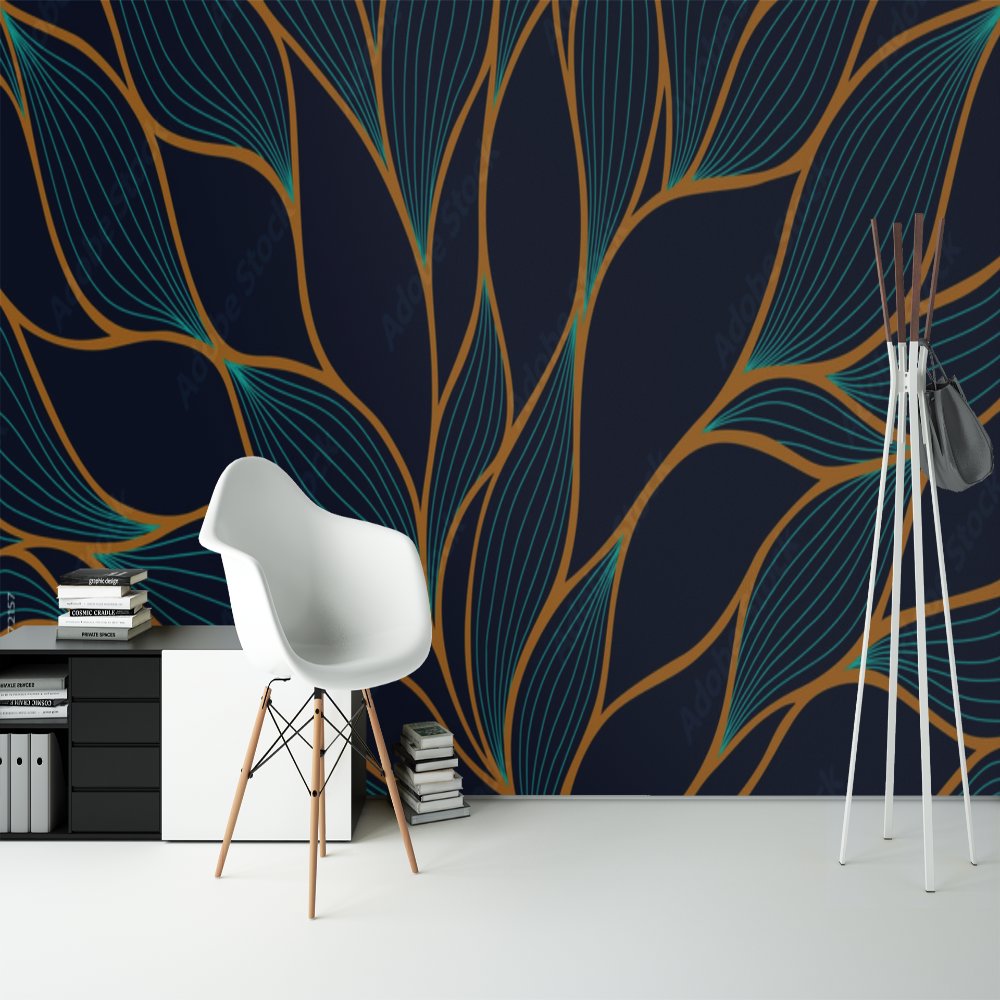 Papier Peint Tropical <br/> Bleu Canard