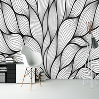 Thumbnail for Papier Peint Noir et Blanc <br/> Tropical Abstrait