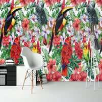Thumbnail for Papier Peint Oiseaux <br/> Touche Tropicale et Oiseaux
