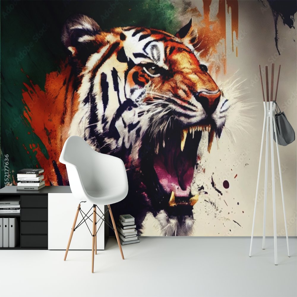 Papier Peint Ado Classique <br/> Tigre et Crocs