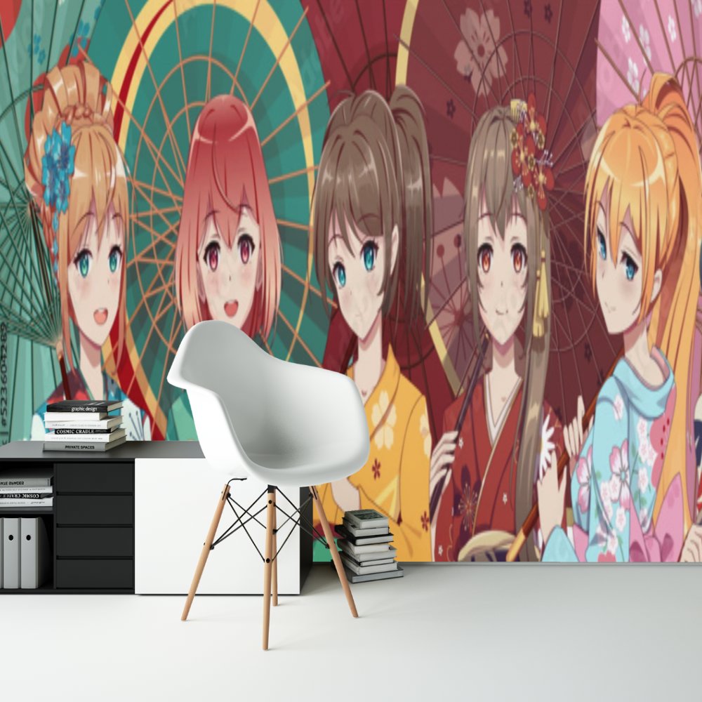 Papier Peint Japonais Manga <br/> Filles du Soleil Levant