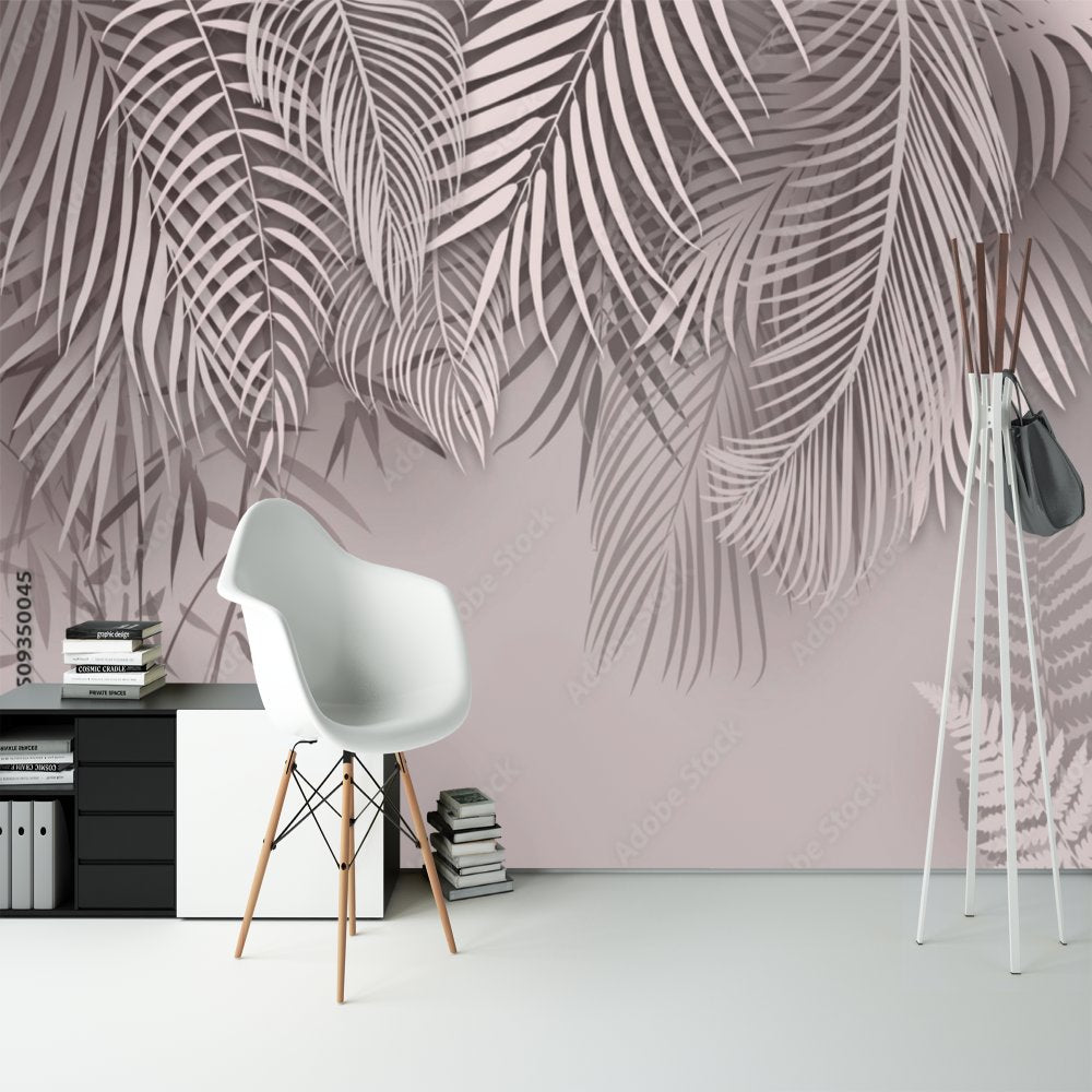 Papier Peint Tropical <br/> Rose et Liberté