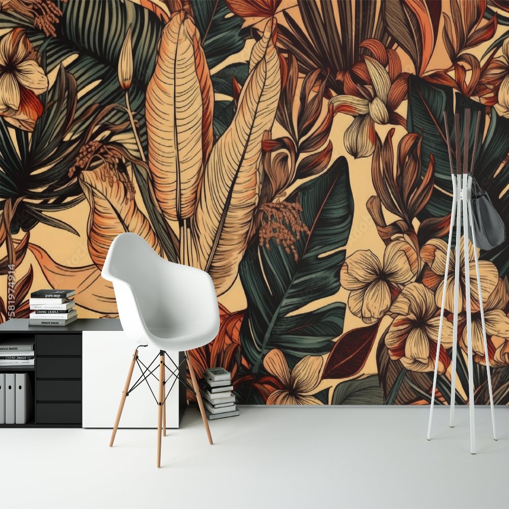 Papier Peint Tropical <br/> Rétro Chic
