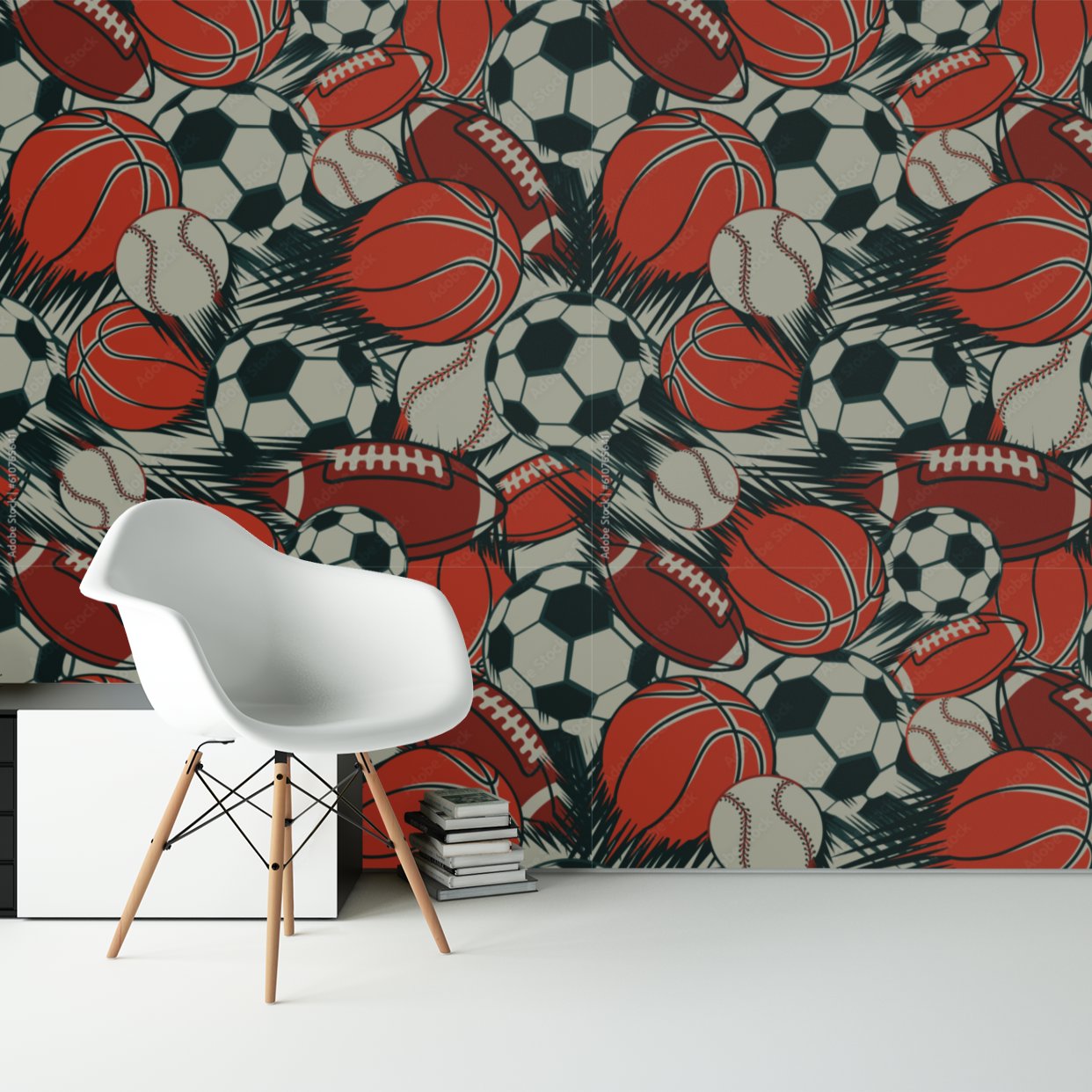 Papier Peint Basket <br/> Sportif Méli Mélo