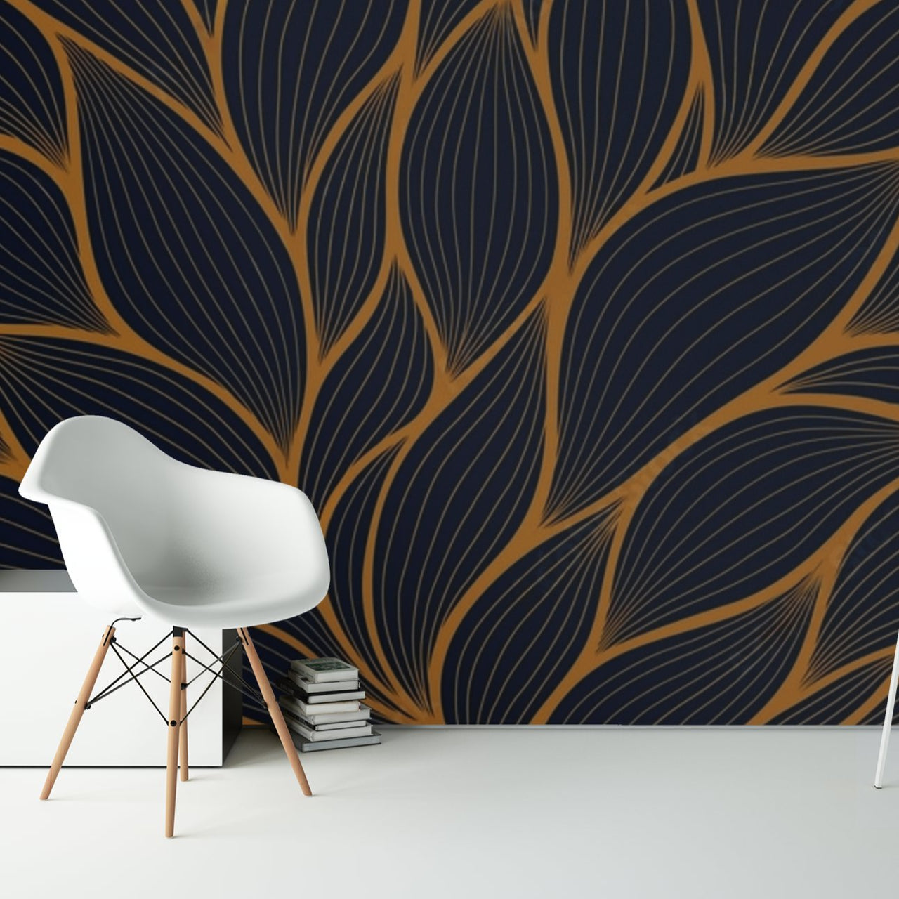 Papier Peint Tropical <br/> Scandinave Bleu Nuit