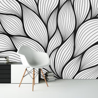 Thumbnail for Papier Peint Noir et Blanc <br/> Tropical Abstrait