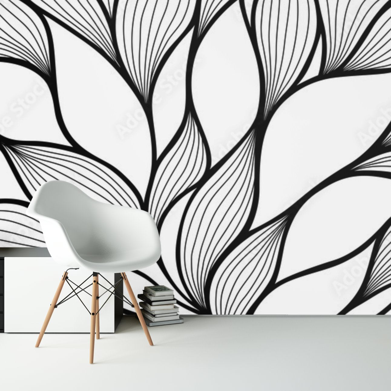 Papier Peint Noir et Blanc <br/> Ambiance Contemporaine