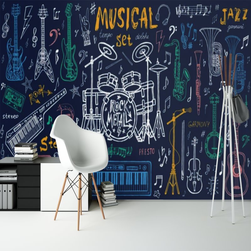 Papier Peint Musique <br/> Motif Notes