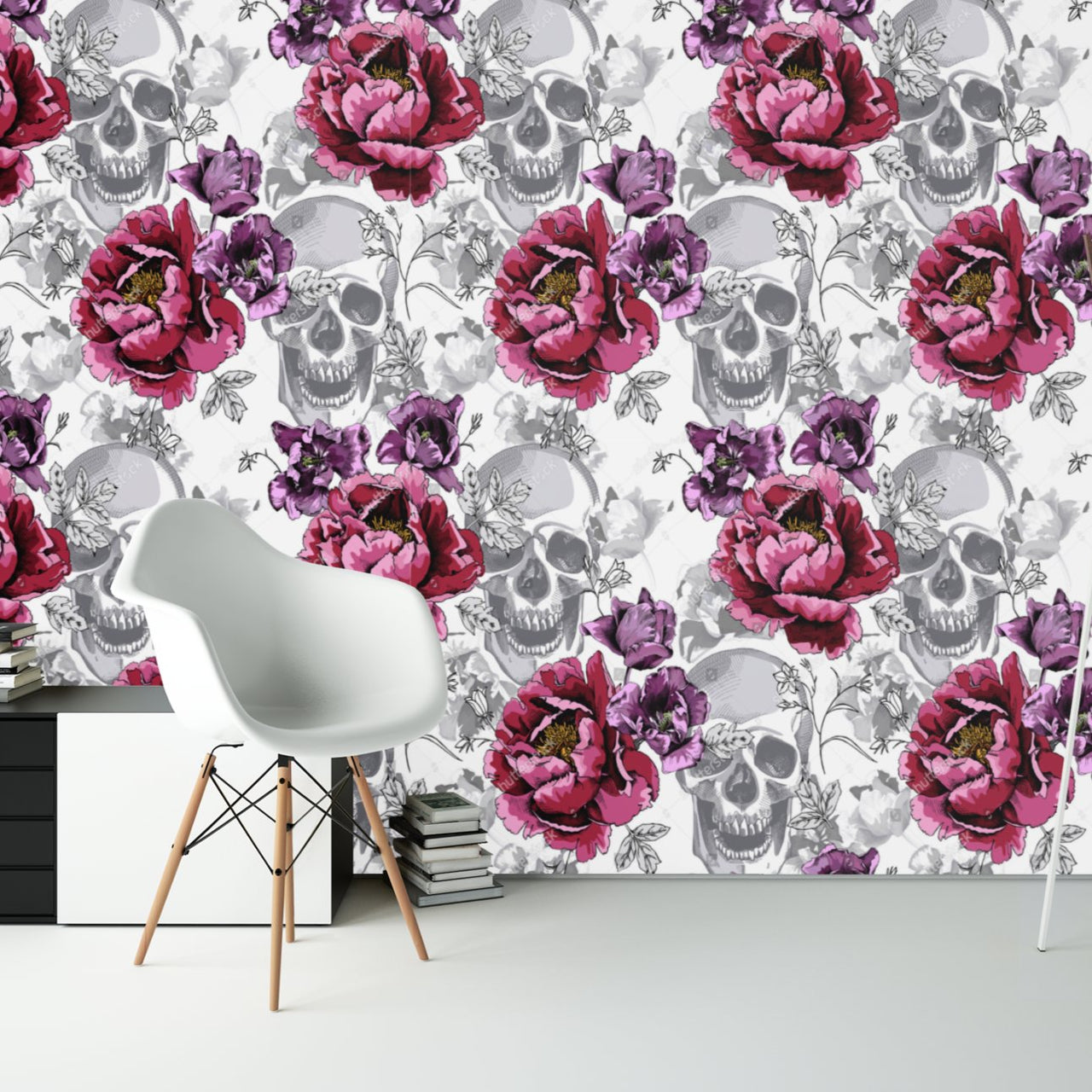 Papier Peint Tête de Mort <br/> Brindille