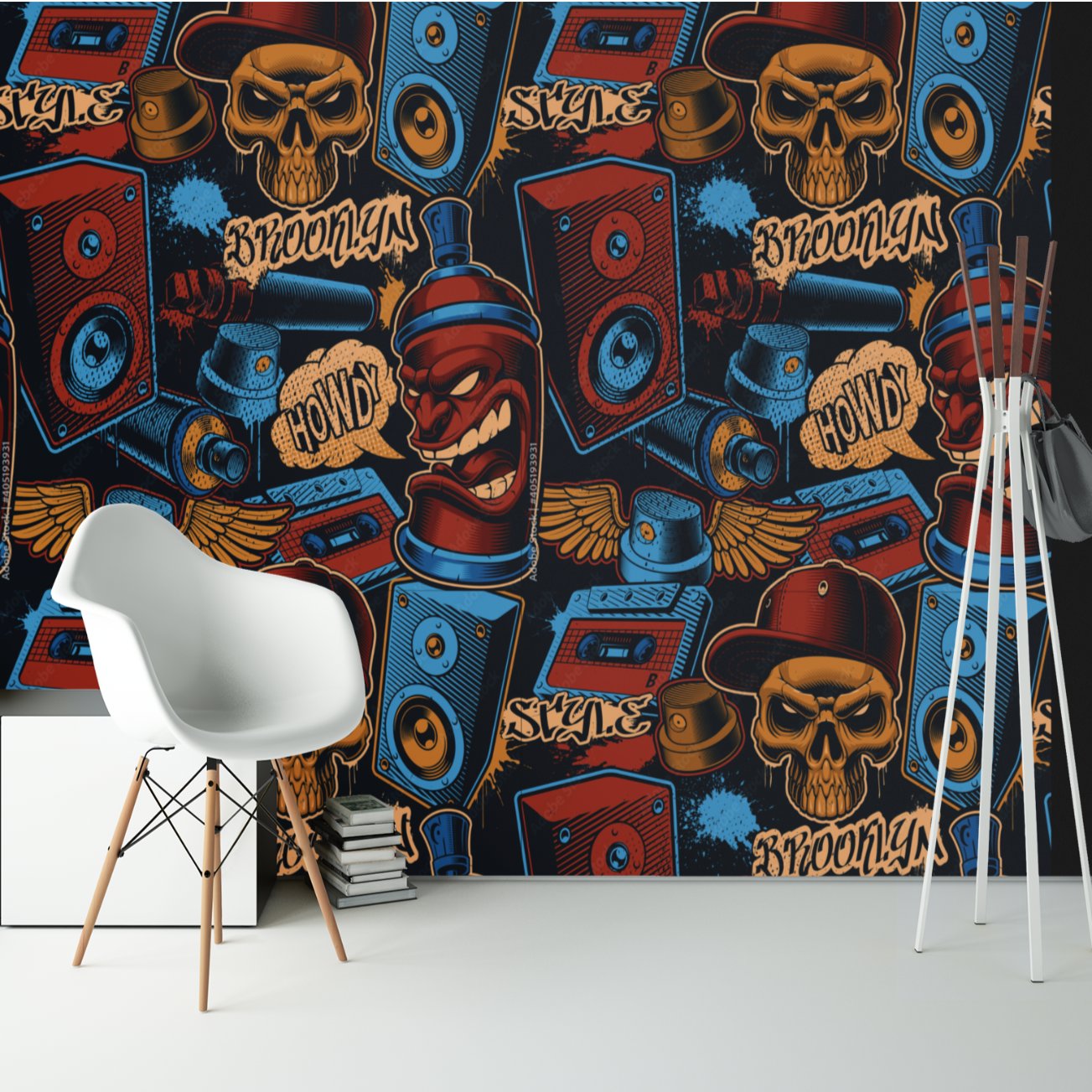 Papier Peint Tête de Mort <br/> Tag Ghost