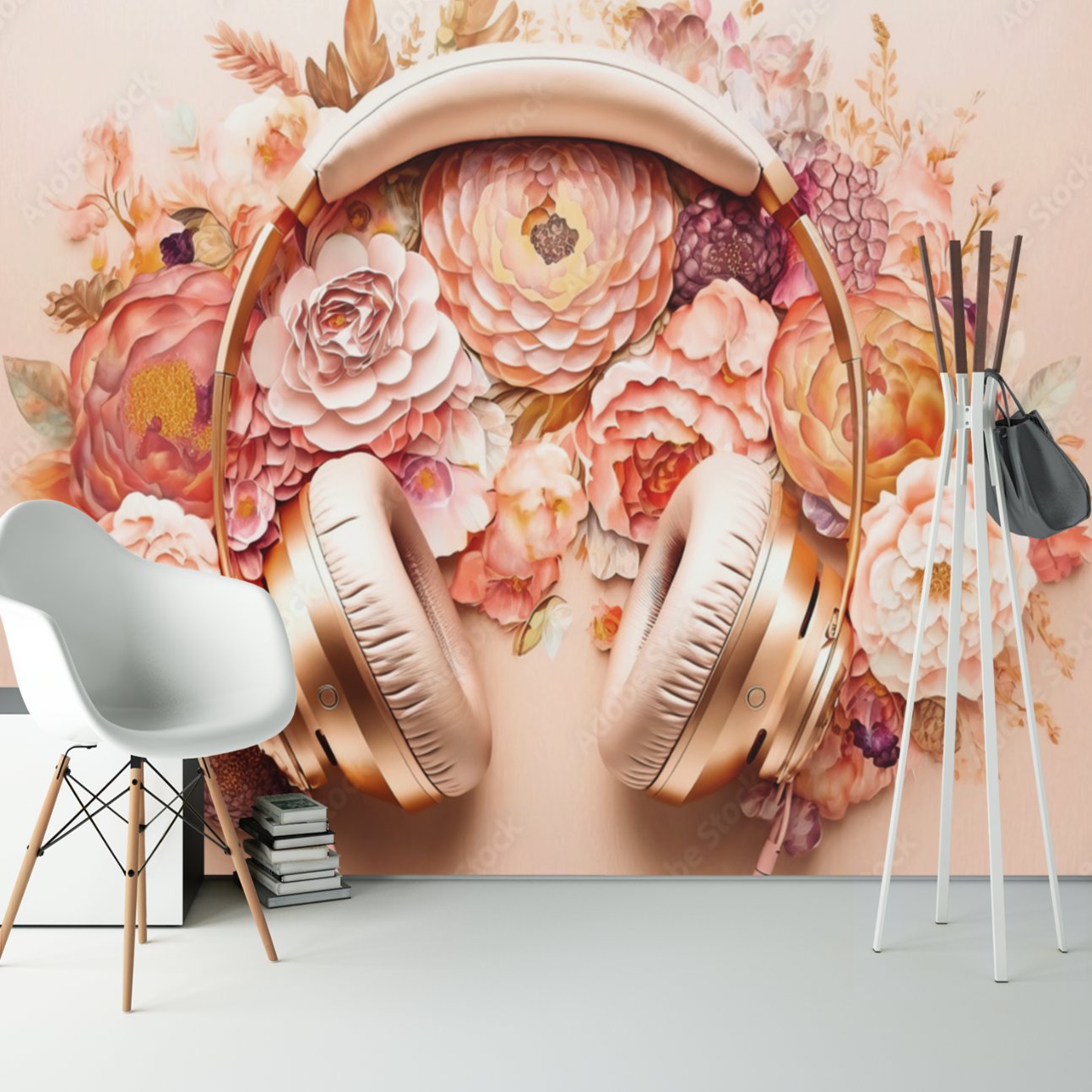 Papier Peint Musique <br/> Vibration et Fleurs