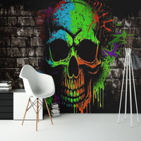 Thumbnail for Papier Peint Tête de Mort <br/> Brique et Crâne