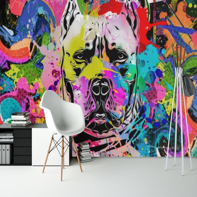 Papier Peint Graffiti <br/> Effet SwaG Pitbull