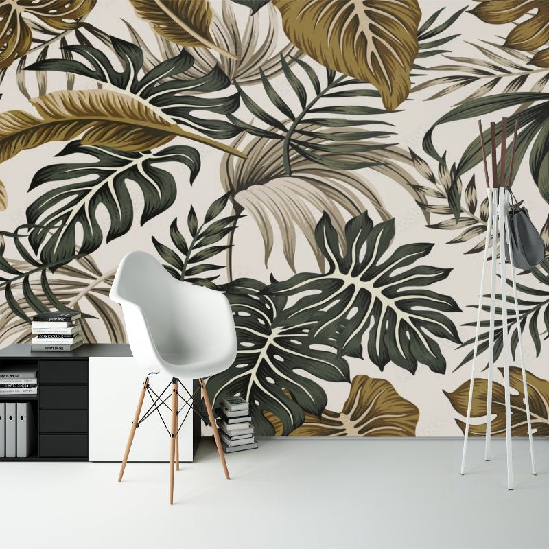 Papier Peint Tropical <br/> Nuance Moutarde