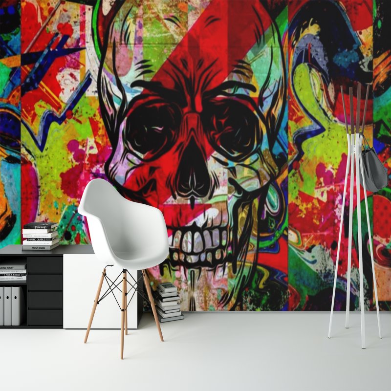 Papier Peint Graffiti <br/> Skull System