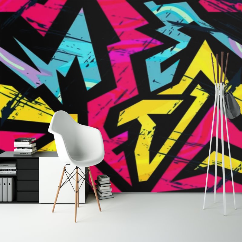 Papier Peint Graffiti <br/> Rose Urban