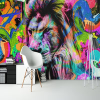 Thumbnail for Papier Peint Graffiti <br/> Colorful Lion