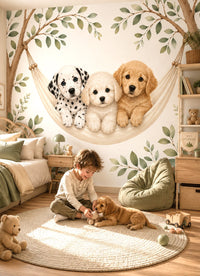 Thumbnail for Papier Peint Animaux  <br/> Chiots Adorables Hamac