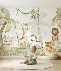 Thumbnail for Papier Peint Animaux  <br/> Jungle Douce Aquarelle