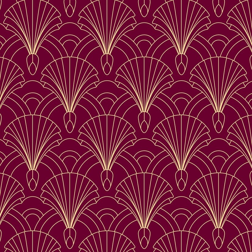 Papier Peint Art Deco Rouge | Le Petit Intissé