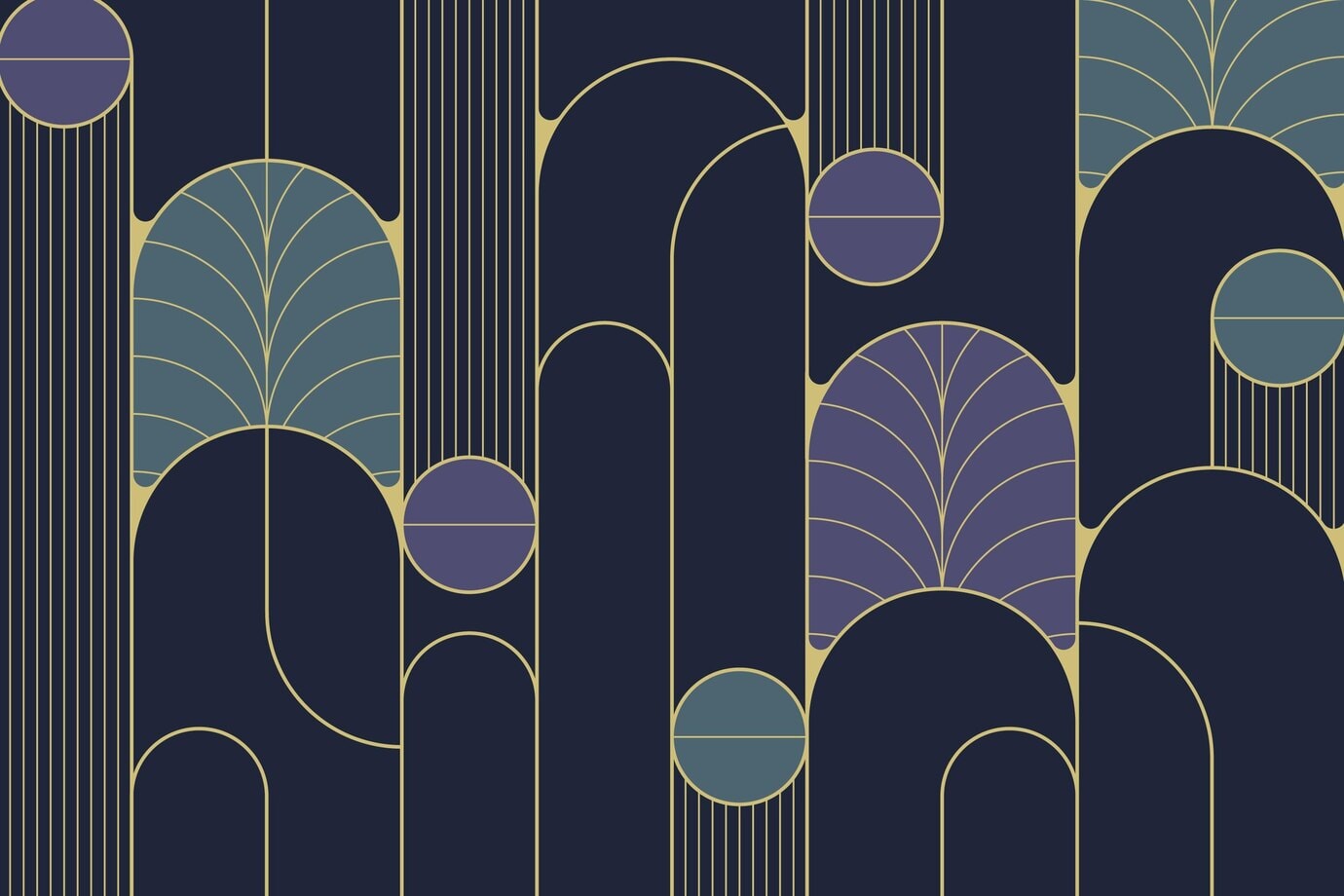 Papier Peint Graphique Art Deco | Le Petit Intissé