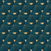 Thumbnail for Papier Peint Art Deco Bleu Paon | Le Petit Intissé