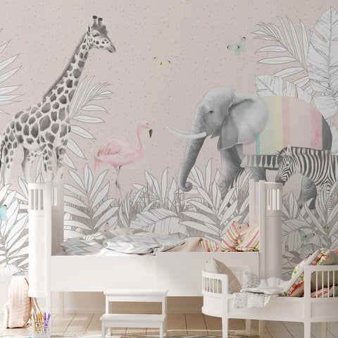 Msrahves papier peint panoramique enfant Soleil prairie animaux girafe Papier  peint photo Décoration trompe l'oeil Murale Poster Tableaux Muraux 3D Art  mural Moderne Décoration : : Bricolage