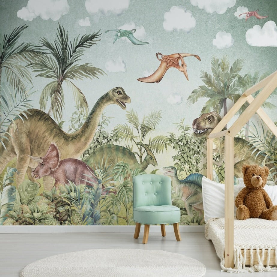 Chambre Bébé Thème Dinosaure Tropical | Le Petit Intissé