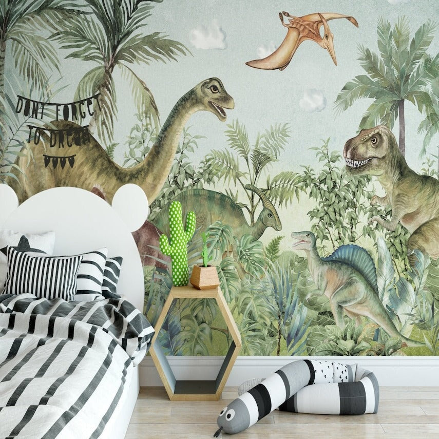 Chambre Bébé Thème Dinosaure Tropical | Le Petit Intissé