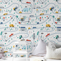 Thumbnail for Papier Peint Circuit Voiture | Le Petit Intissé