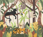 Papier Peint Animaux <br/> Forêt Tropicale Colorée