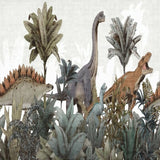 Papier Peint Dinosaure <br/> Trio et Arbres Tropicaux