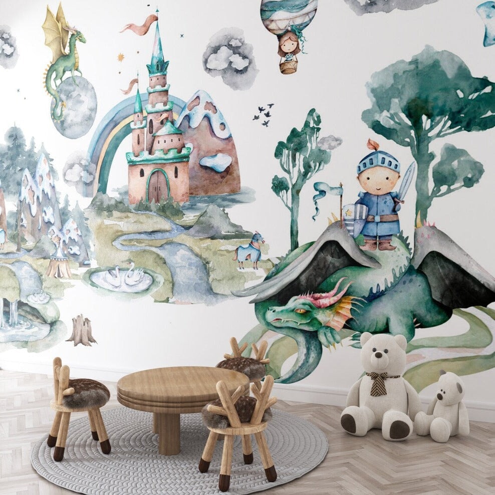 Papier Peint Chevalier et Dragon | Le Petit Intissé