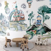 Thumbnail for Papier Peint Chevalier et Dragon | Le Petit Intissé