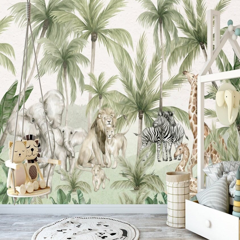 Papier Peint Panoramique Enfant Jungle | Le Petit Intissé