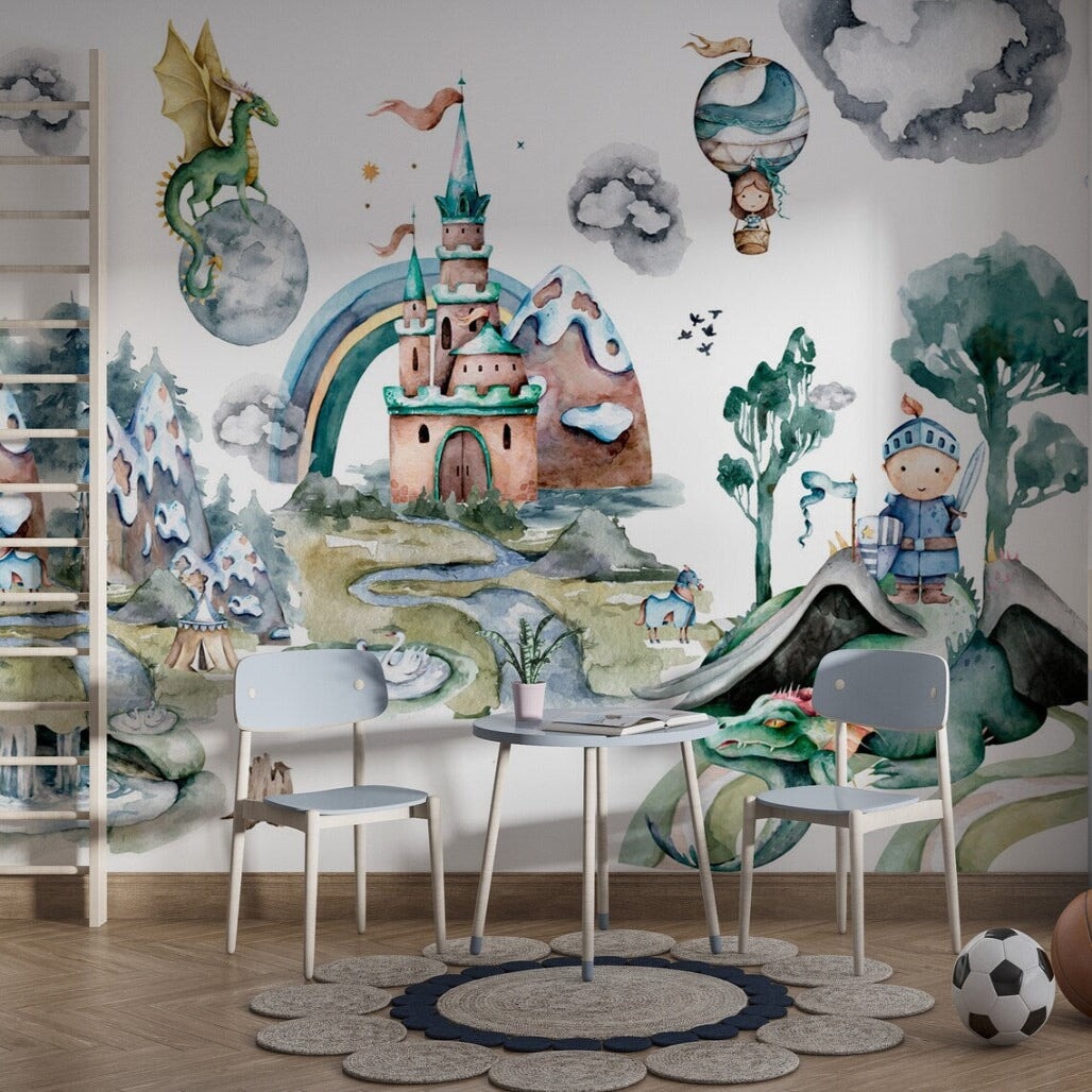 Papier Peint Chevalier et Dragon | Le Petit Intissé