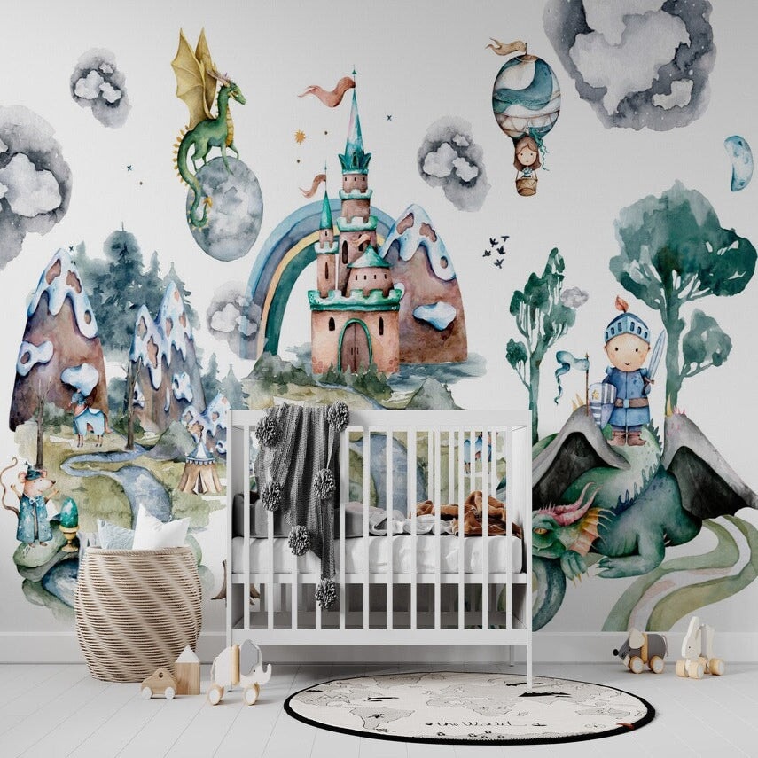 Papier Peint Chevalier et Dragon | Le Petit Intissé