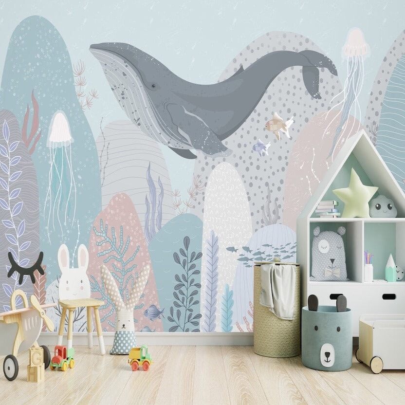 Papier Peint avec Baleine | Le Petit Intissé