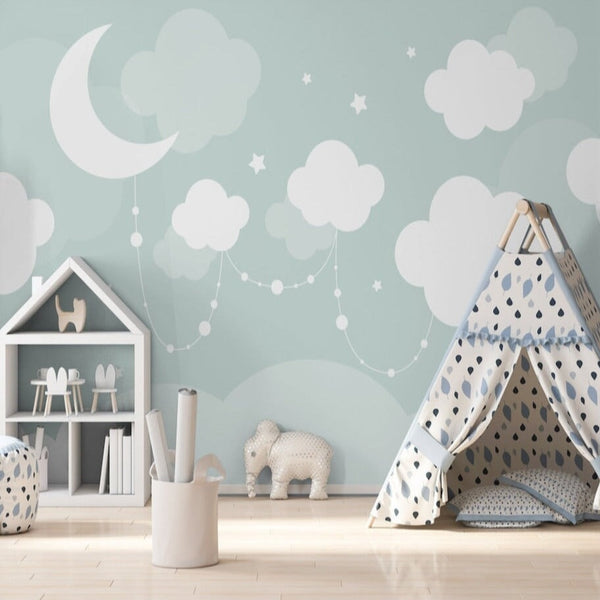 Papier Peint Décoration Nuage Étoile Bébé