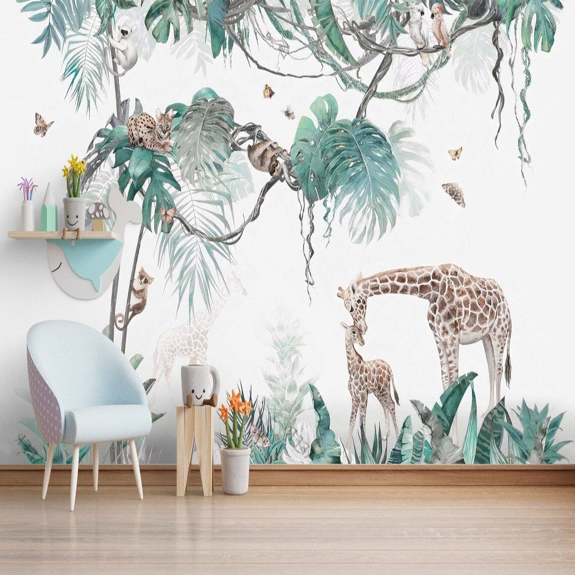 Papier Peint Animaux <br/> Douceur dans la Jungle Tropicale