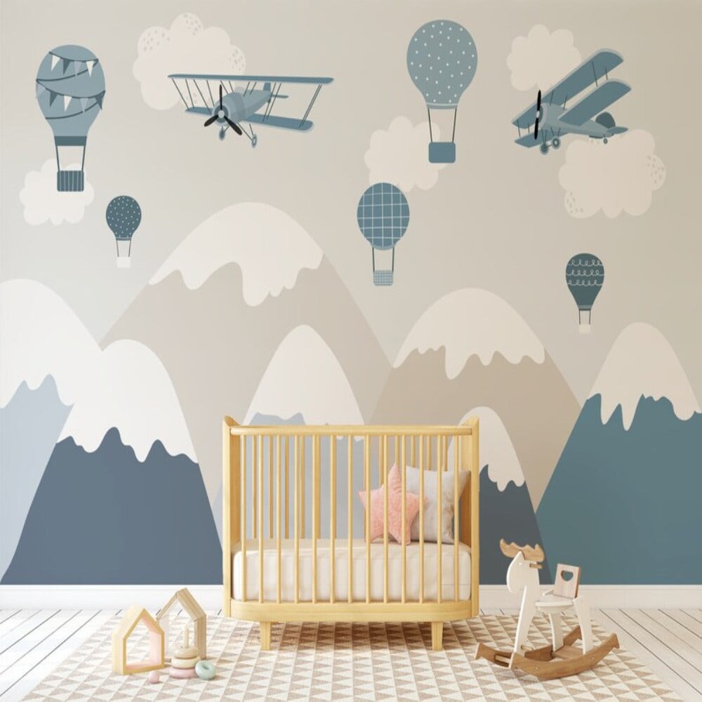 Papier Peint Avion <br/> Bleu Horizon