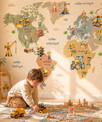 Thumbnail for Papier Peint Carte du Monde <br/> Univers Chantier