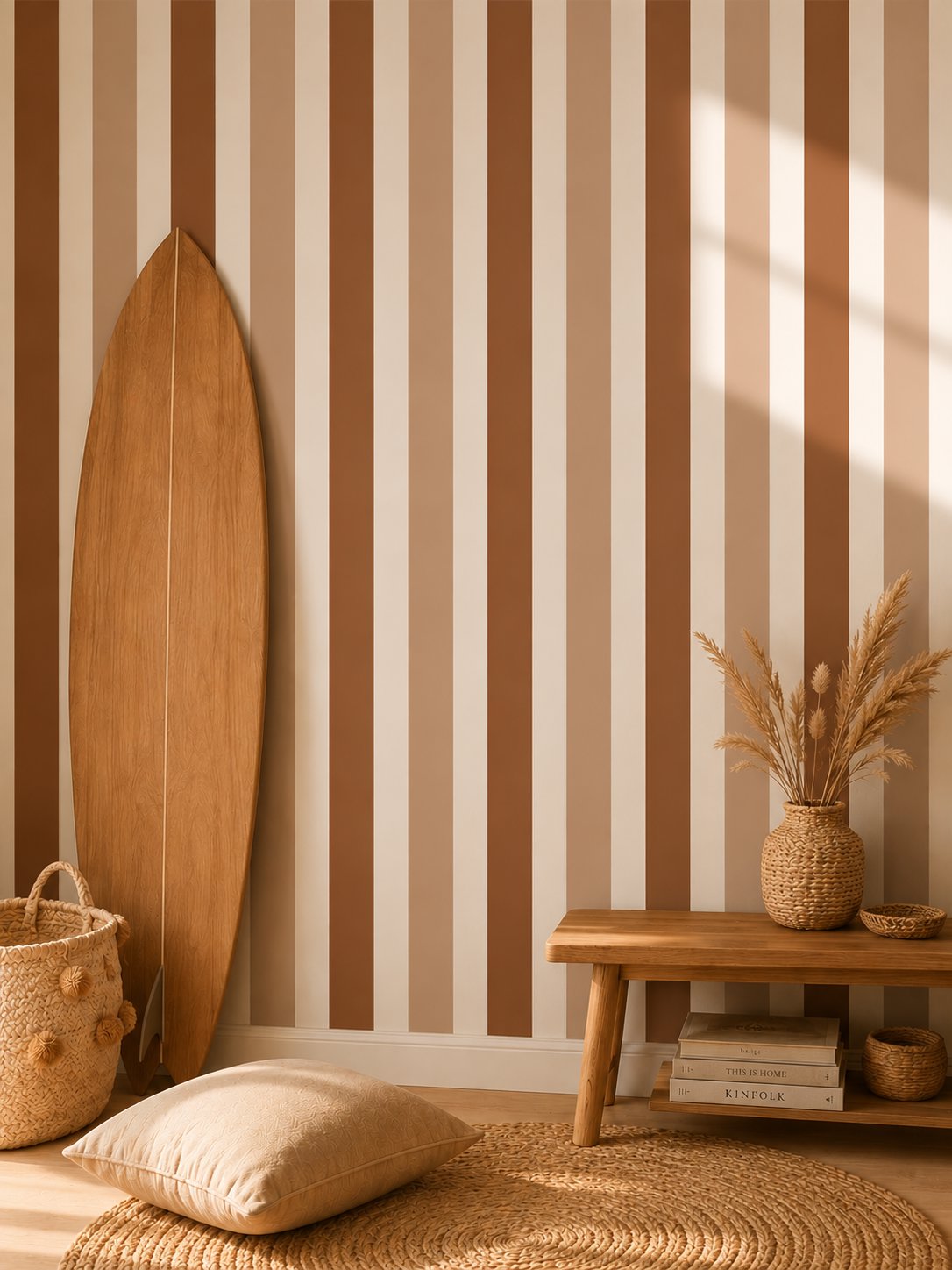 Papier Peint Bébé Classique <br/> Rayure Double