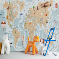 Thumbnail for Papier Peint Carte du Monde <br/> Vol Panoramique