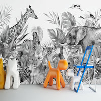 Thumbnail for Papier Peint Animaux <br/> Panoramique Noir et Blanc