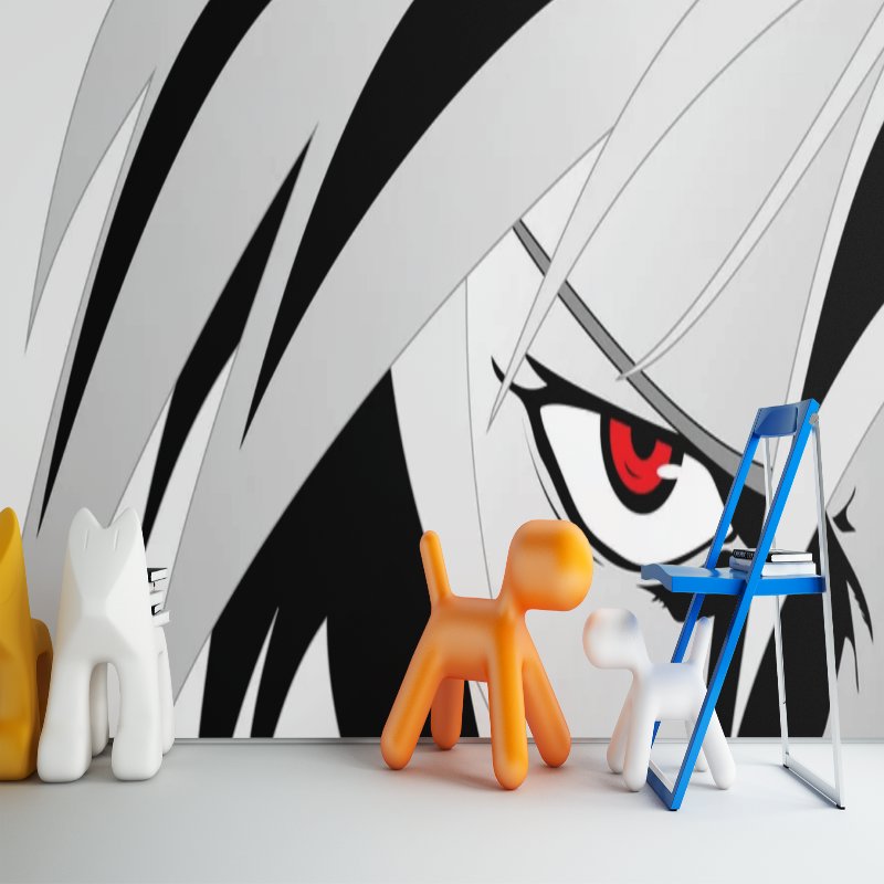 Papier Peint Japonais Manga <br/> Noir et Blanc