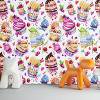 Thumbnail for Papier Peint Fille Classique <br/> Pâtisserie Girly