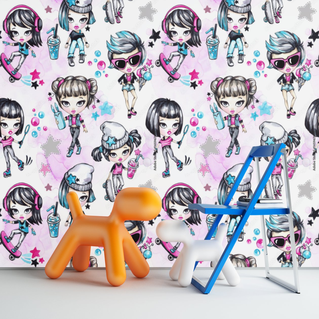 Papier Peint Fille Classique <br/> Moderne Girly